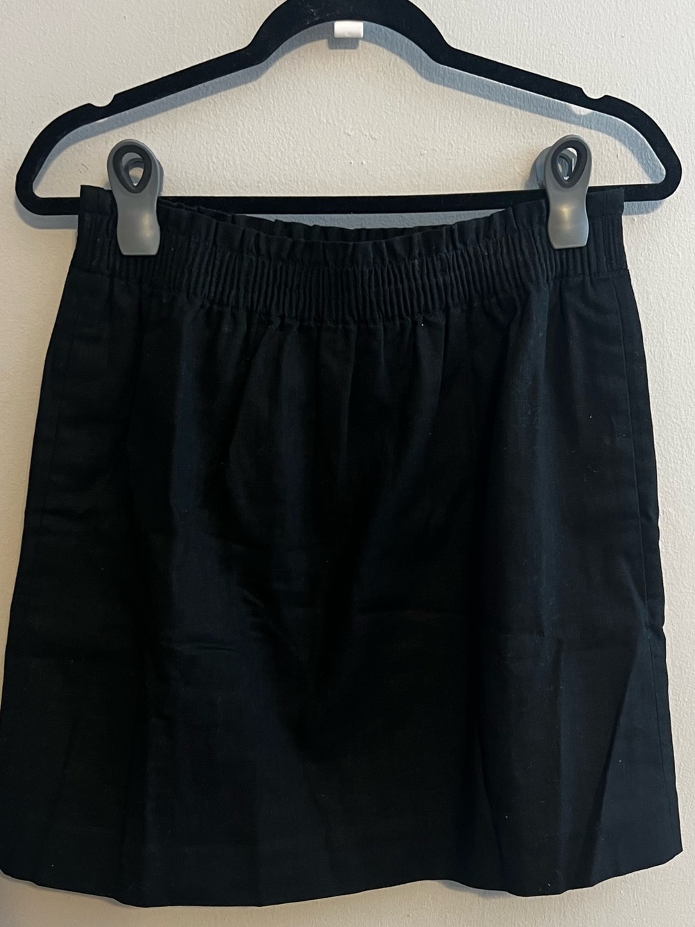 J. Crew Black Elastic-Waist Lined Linen Mini Skirt | Women’s 6